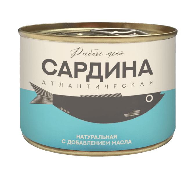 Atlantika sardinasi tabiiy, moy qo‘shilgan