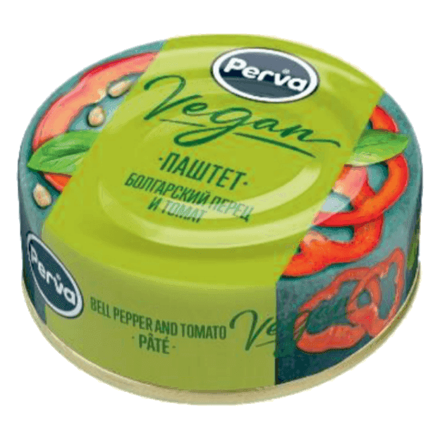 Plant-based pâté “PERVA VEGAN” with bell pepper and tomato